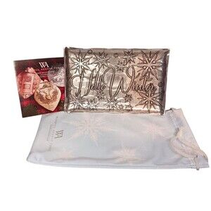 NEW WENDELL AUGUST Forge HELLO WINTER Snowflake Trinket Tray Hammered Aluminum